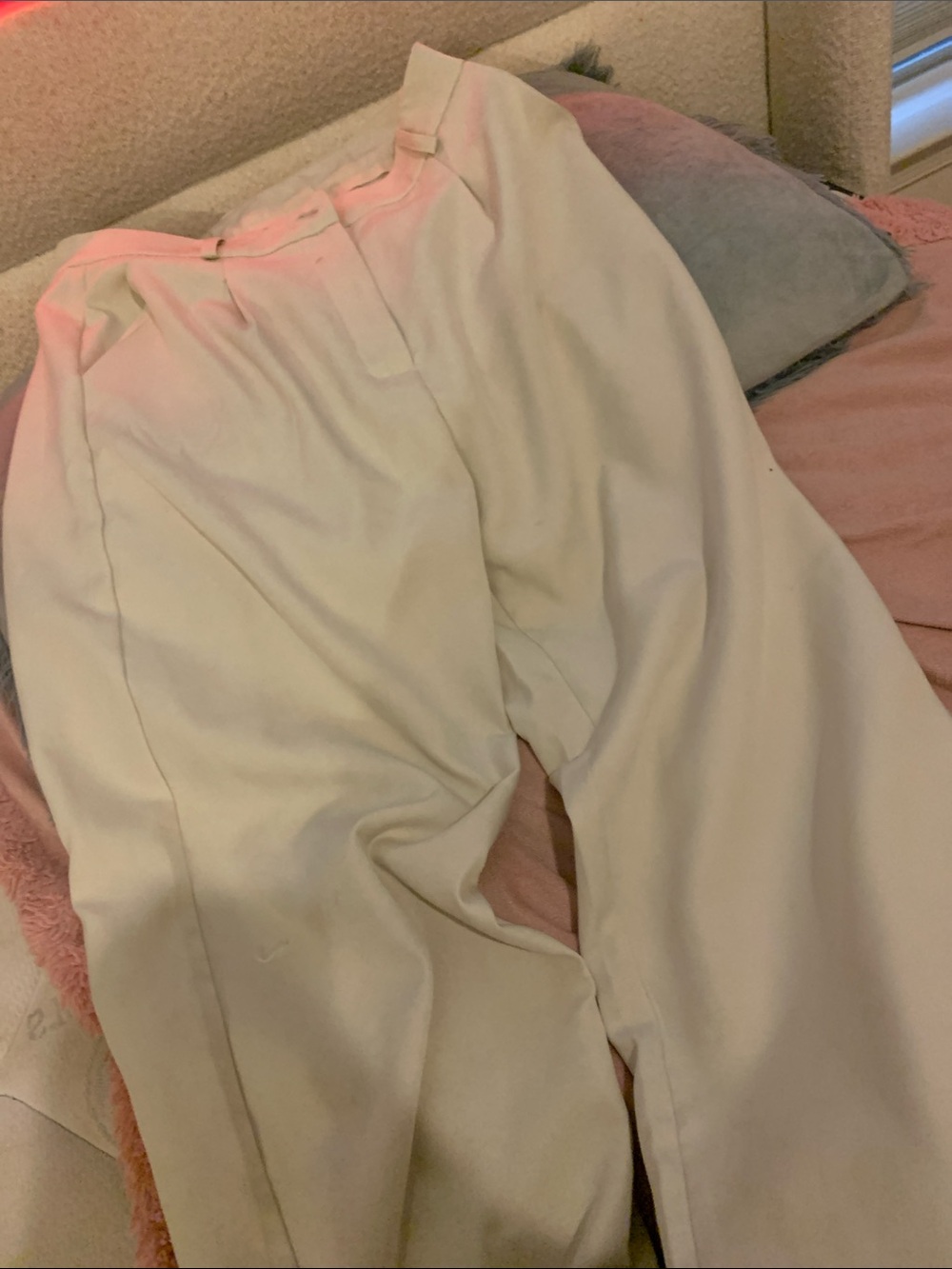 Cream Wide-Leg Trousers
